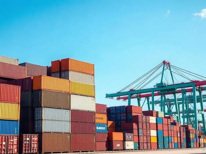 Export shipping containers at port